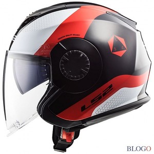 LS2 OF570 VERSO TECHNIK BLACK WHITE RED 오픈페이스 헬멧